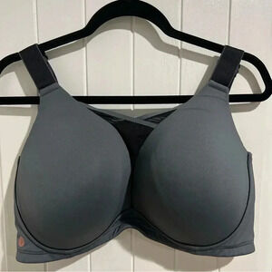 LIVI Activewear Wireless Medium-Impact Wicking Grey Sports Bra size 44DD